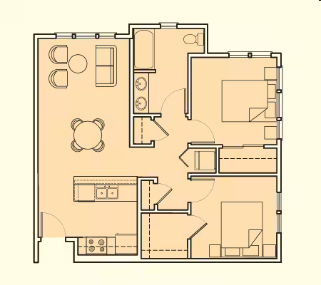 Two Bedroom 1420 floor plan